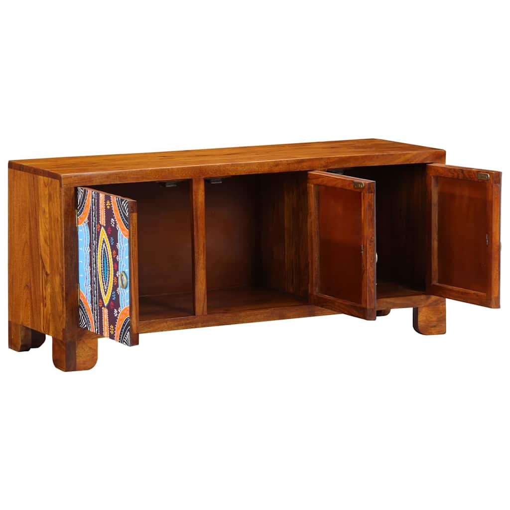 Schuhbank Mit Tür Honigbraun 100 X 35 X 45 Cm Akazienmassivholz