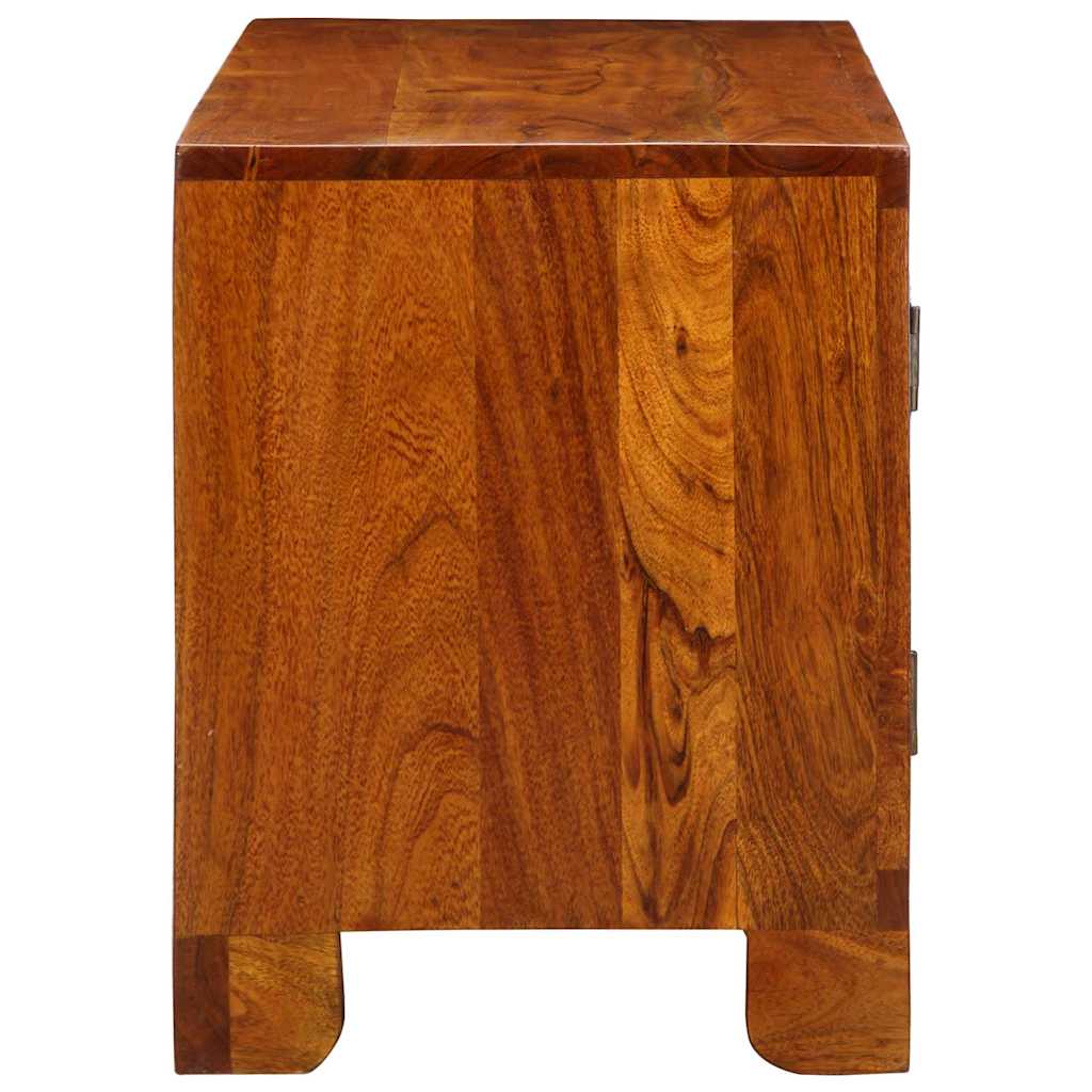 Schuhbank Mit Tür Honigbraun 100 X 35 X 45 Cm Akazienmassivholz