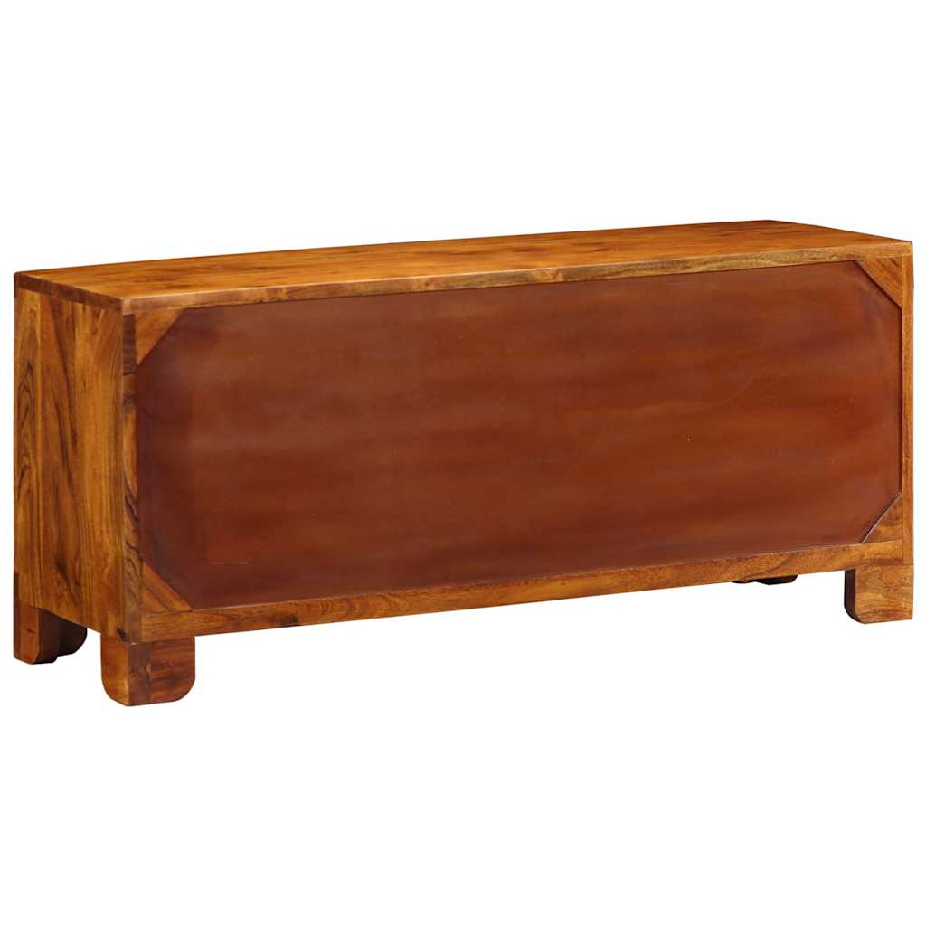 Schuhbank Mit Tür Honigbraun 100 X 35 X 45 Cm Akazienmassivholz