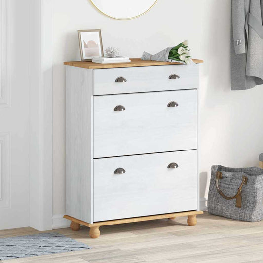 Schuhschrank Askim 85 X 35 X 108 Cm Massives Kiefernholz