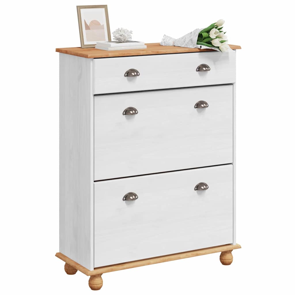 Schuhschrank Askim 85 X 35 X 108 Cm Massives Kiefernholz