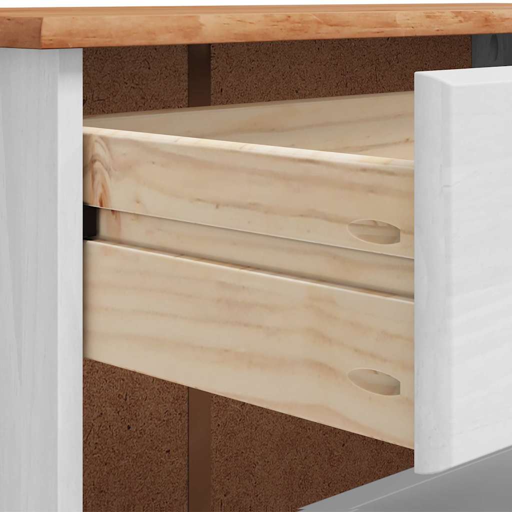 Schuhschrank Askim 85 X 35 X 108 Cm Massives Kiefernholz