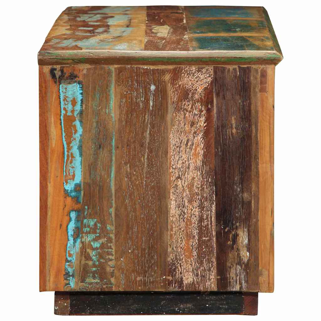 Schuhschrank Braun 110 X 35 X 40 Cm Massives Upgecyceltes Holz