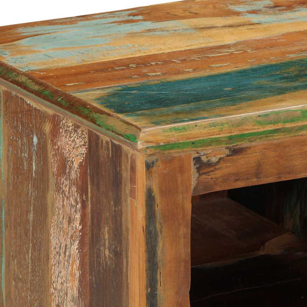 Schuhschrank Braun 110 X 35 X 40 Cm Massives Upgecyceltes Holz