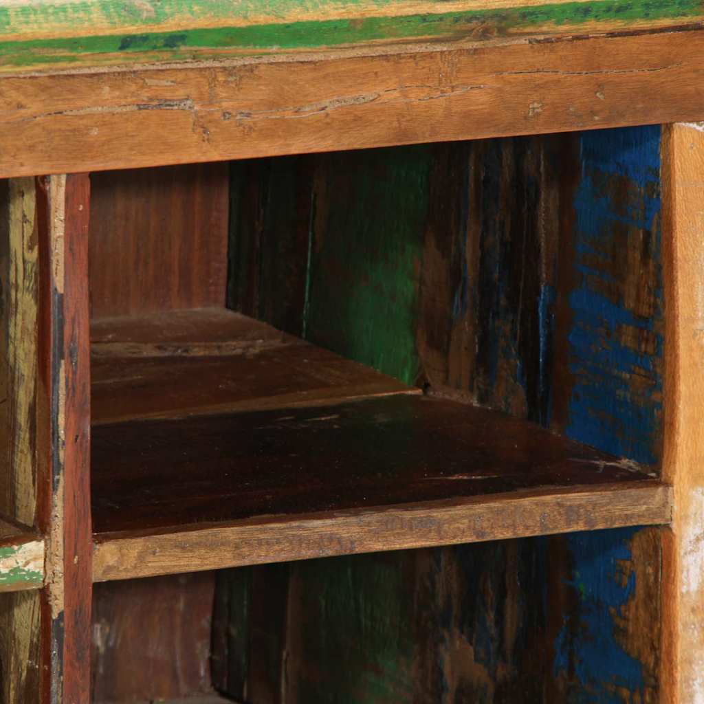 Schuhschrank Braun 110 X 35 X 40 Cm Massives Upgecyceltes Holz