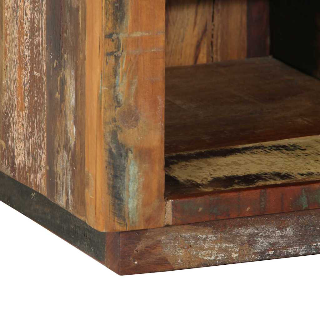 Schuhschrank Braun 110 X 35 X 40 Cm Massives Upgecyceltes Holz