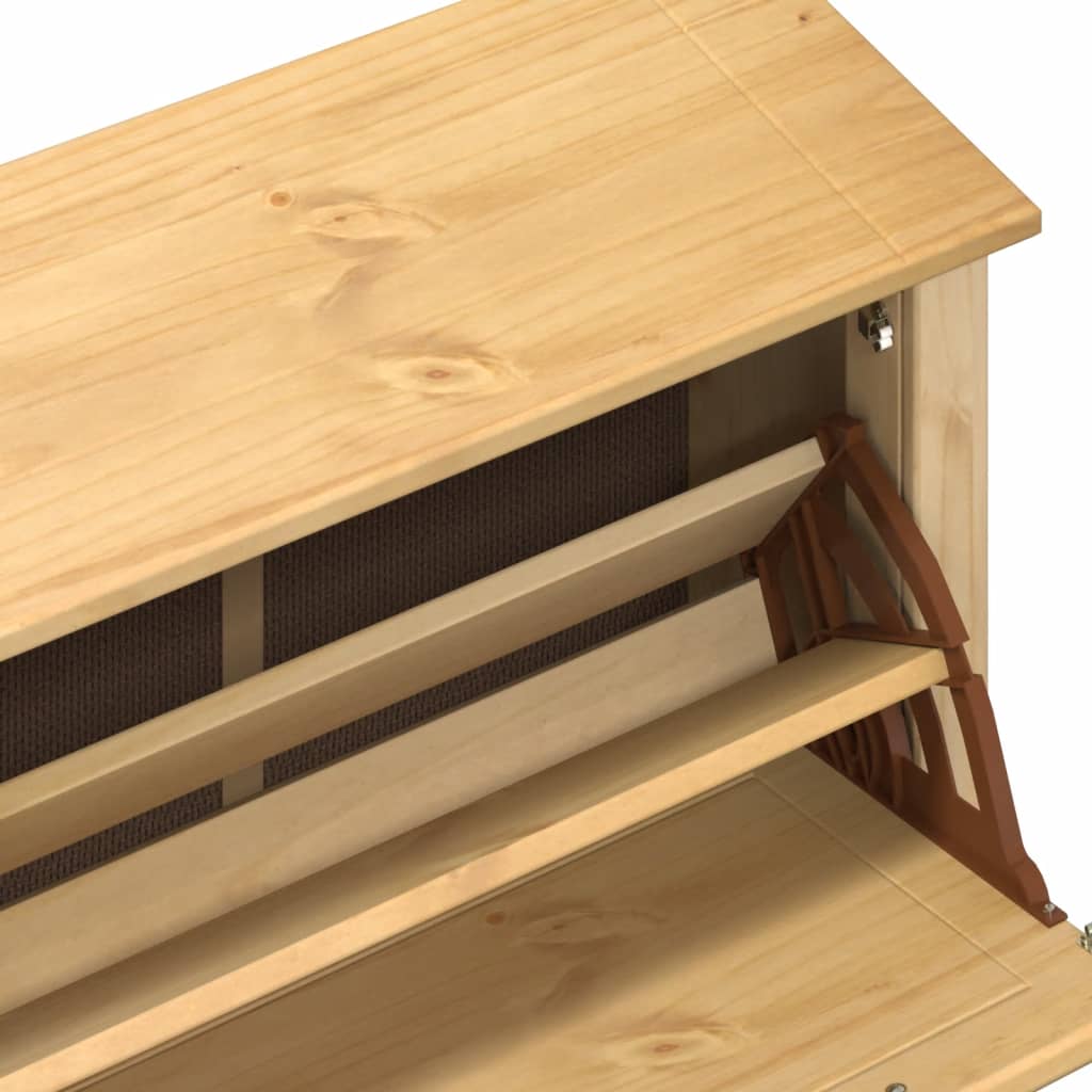 Schuhschrank Corona 99X32X163,5 Cm Massivholz Kiefer Honey Wax