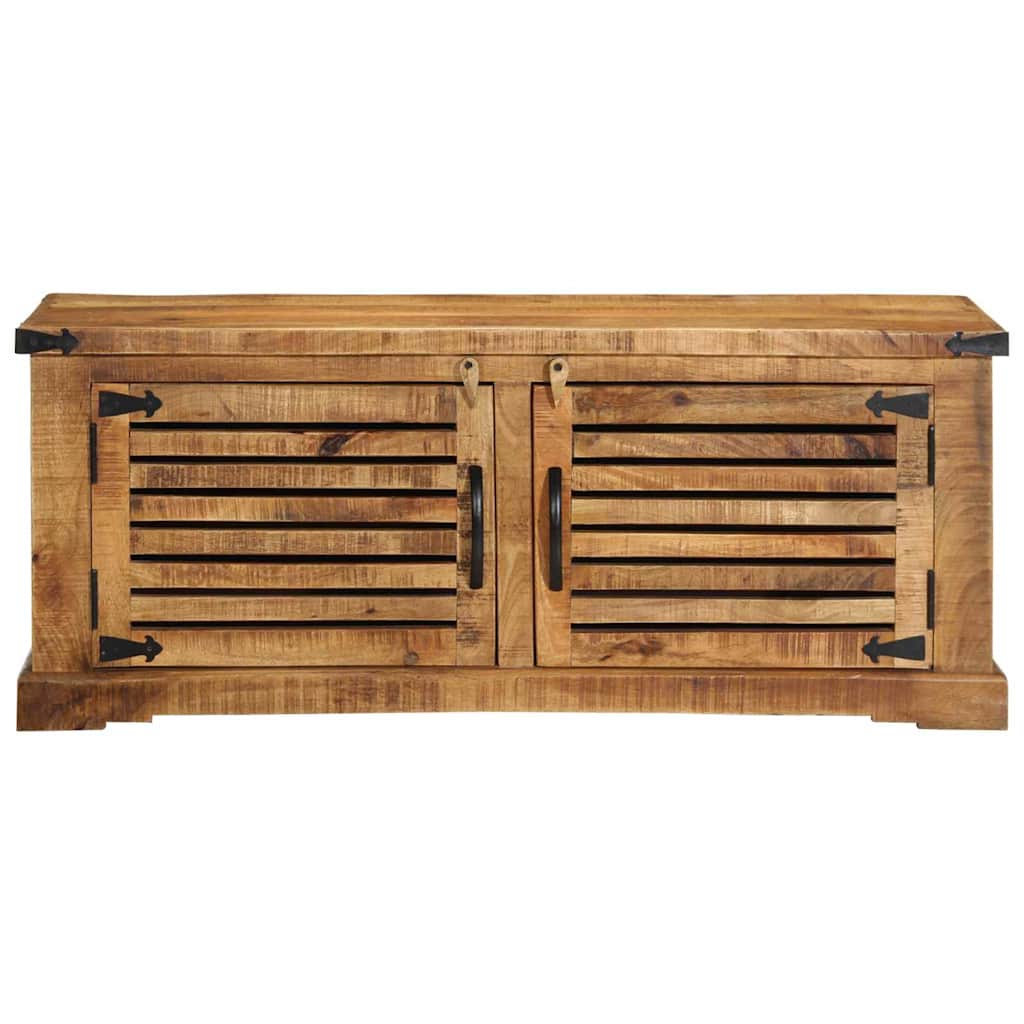 Schuhschrank Mit Regal Braun 110 X 38 X 45 Cm Massivholz Mango