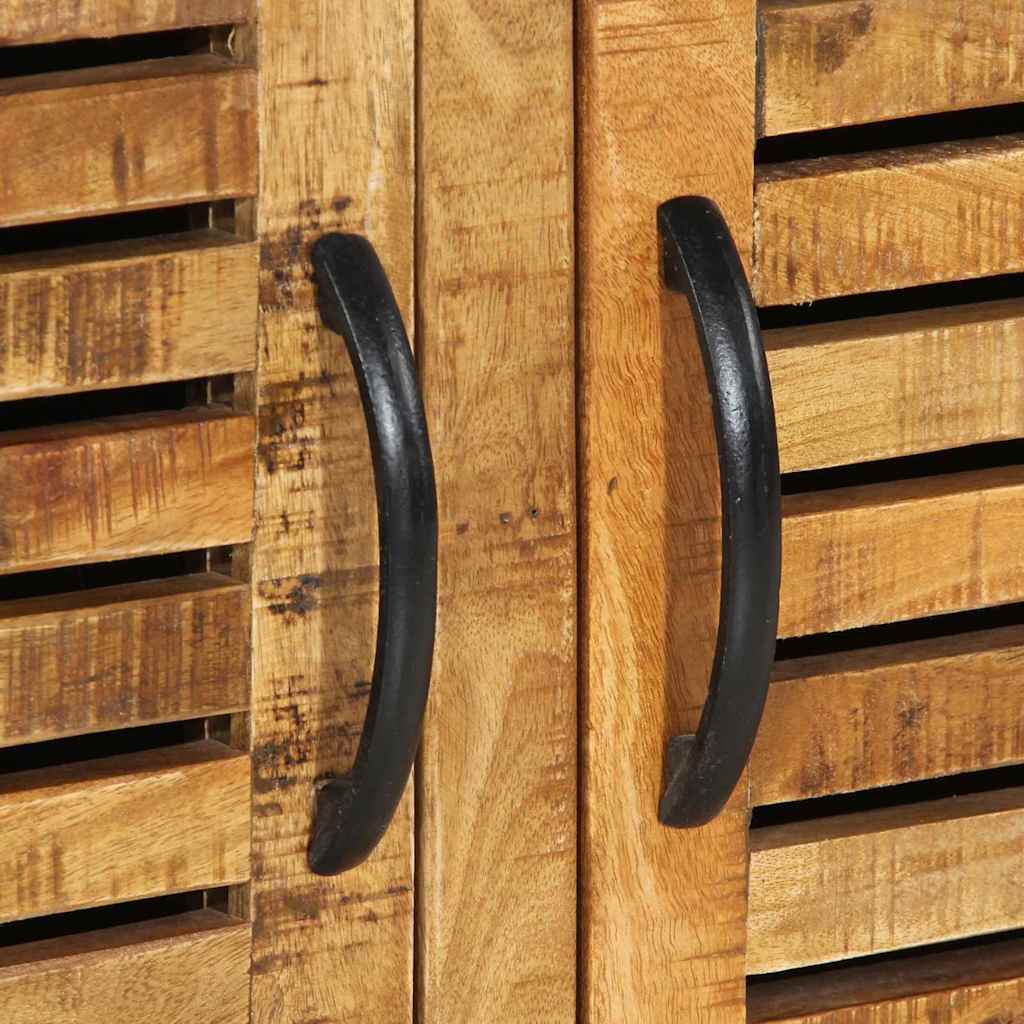 Schuhschrank Mit Regal Braun 110 X 38 X 45 Cm Massivholz Mango