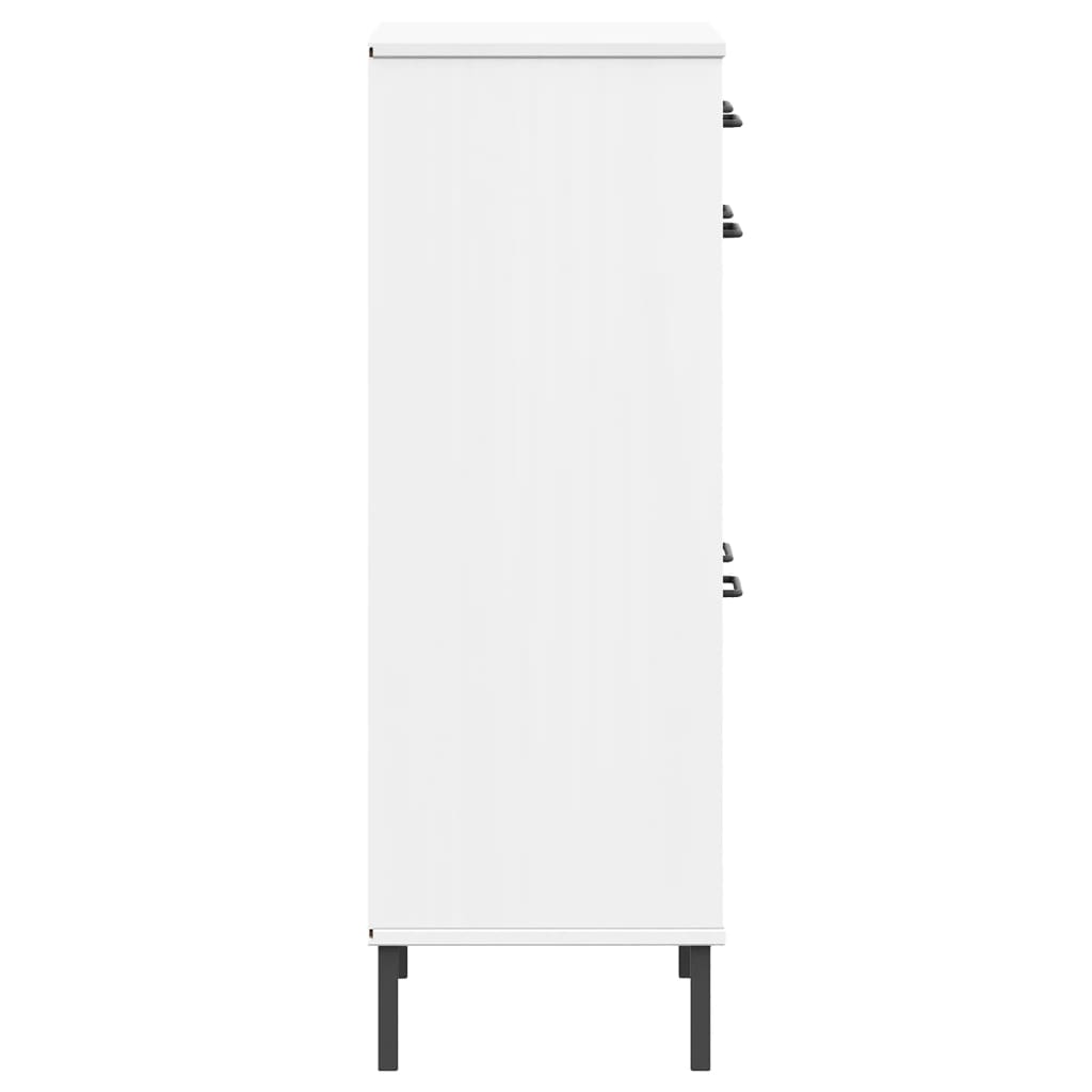 Schuhschrank Oslo Mit Metallbeinen Massivholz Kiefer Weiß