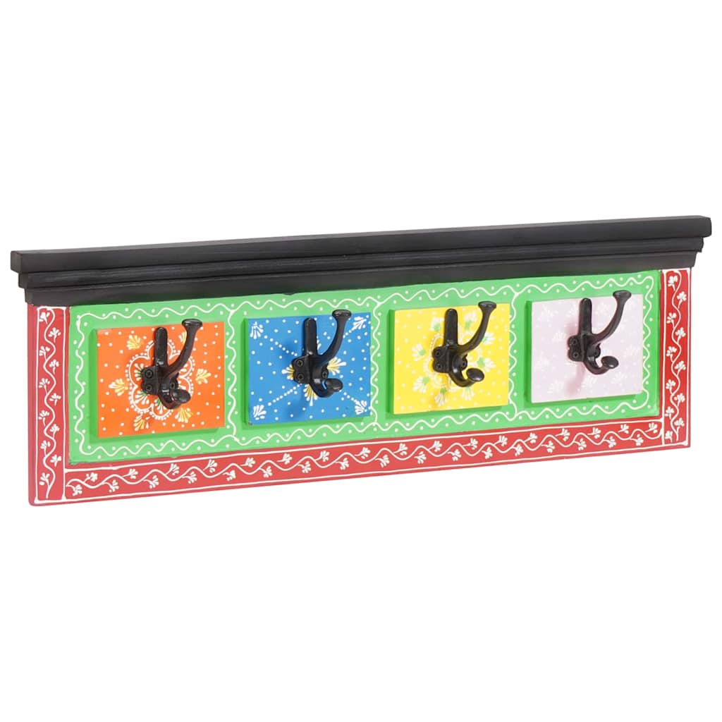 Garderobenständer Schwarz 80 X 25 X 2 Cm Massivholz Mango