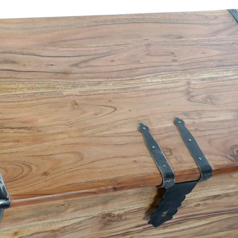 Massive Truhe aus Akazienholz – Kolonialstil, 100 x 45 x 40 cm Bigbuy