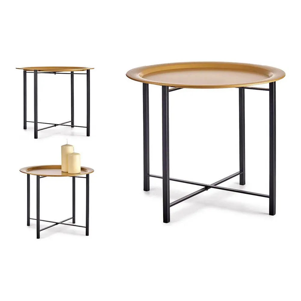Moderner Beistelltisch in Schwarz & Gold (52,5 x 44 x 52,5 cm) Bigbuy