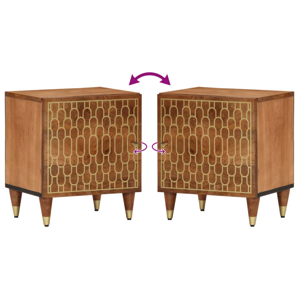 Nachttisch 40X33X46 Cm Massivholz Mango