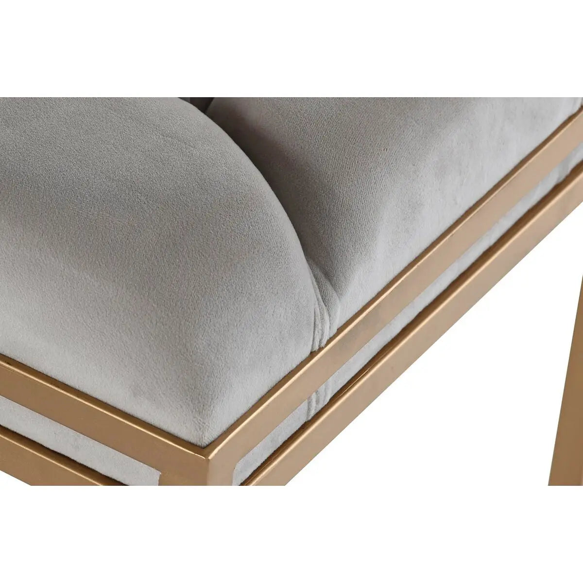 Polsterbank in Beige – 100 cm, Metallgestell Gold Bigbuy
