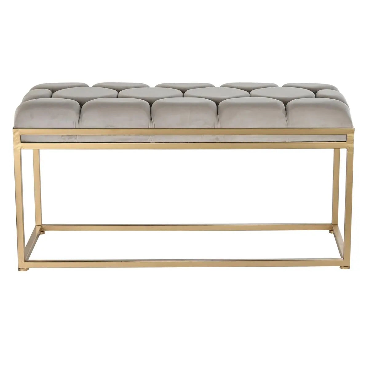 Polsterbank in Beige – 100 cm, Metallgestell Gold Bigbuy