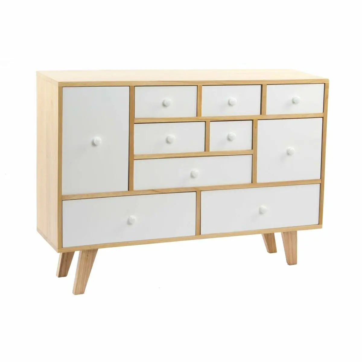 Skandi-Sideboard DKD Home Decor – Paulownia-Holz, Weiß/Natur Bigbuy