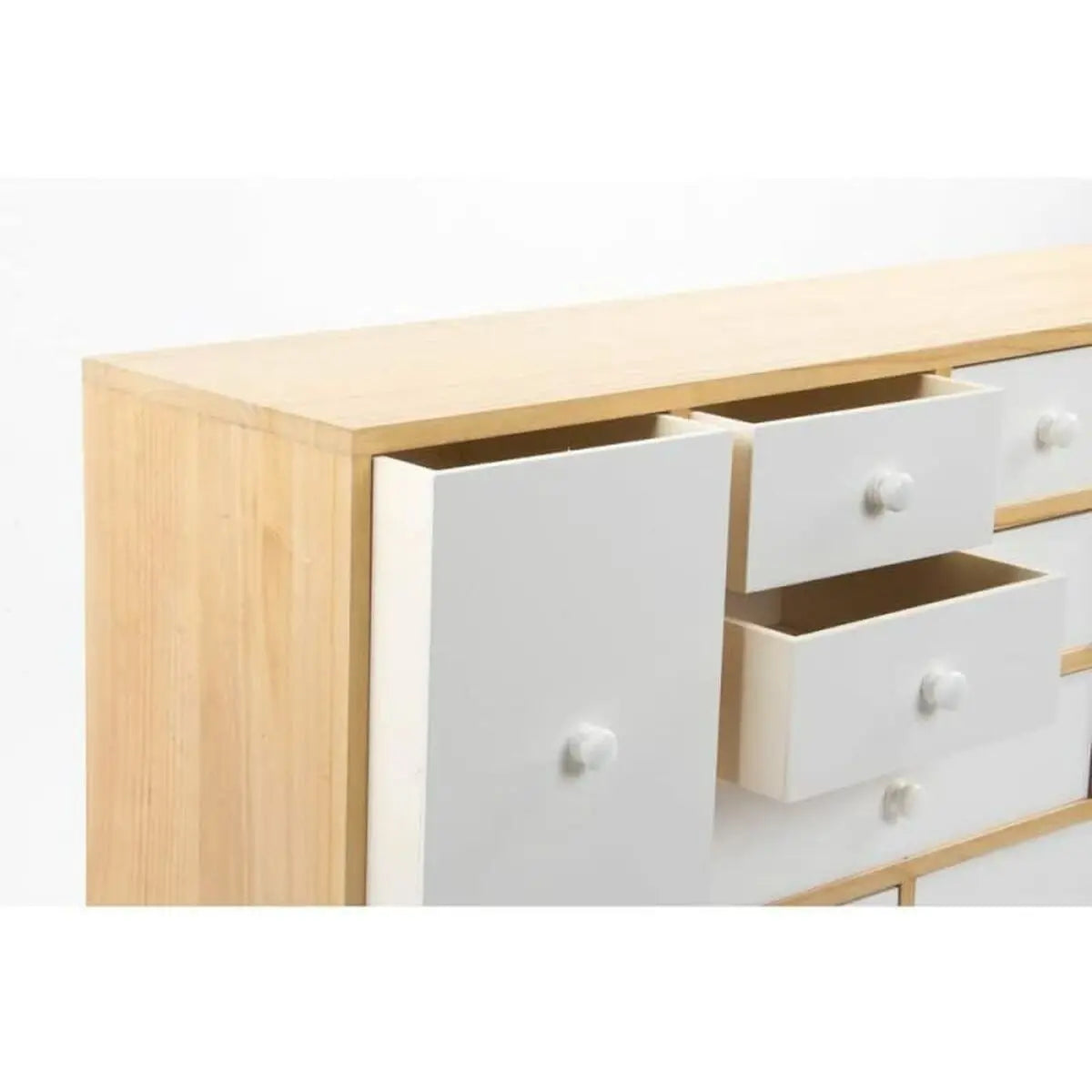 Skandi-Sideboard DKD Home Decor – Paulownia-Holz, Weiß/Natur Bigbuy