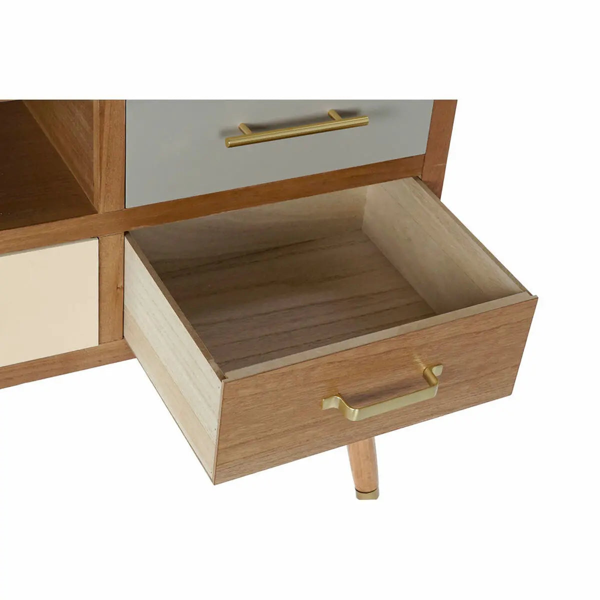 TV-Lowboard im Retro-Chic – Grau/Creme, 140 cm Bigbuy