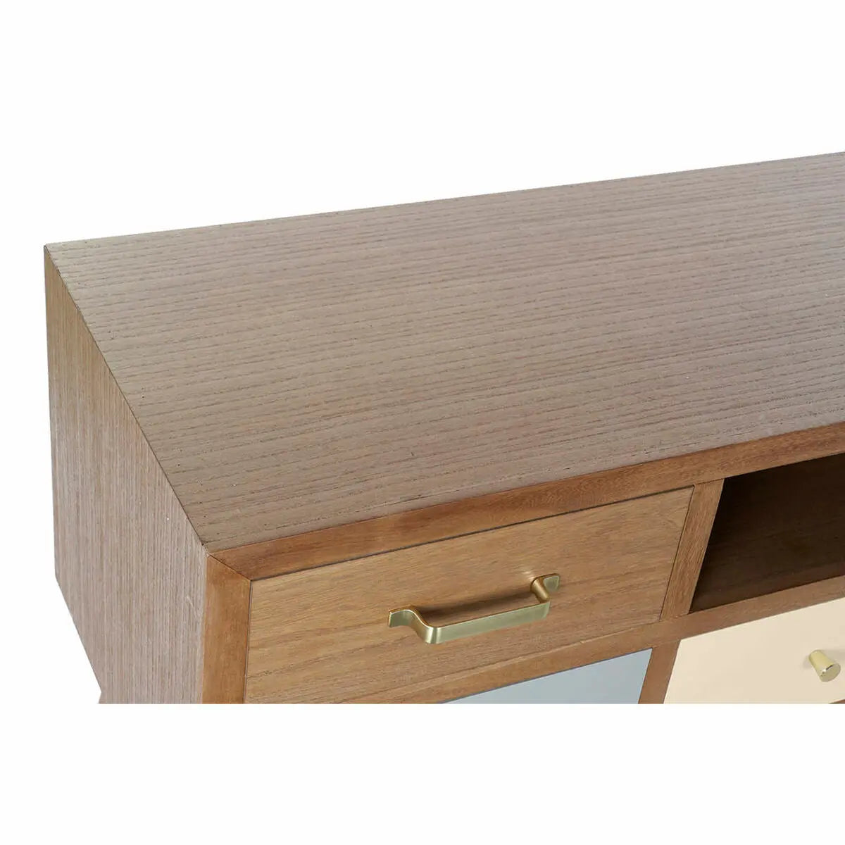 TV-Lowboard im Retro-Chic – Grau/Creme, 140 cm Bigbuy