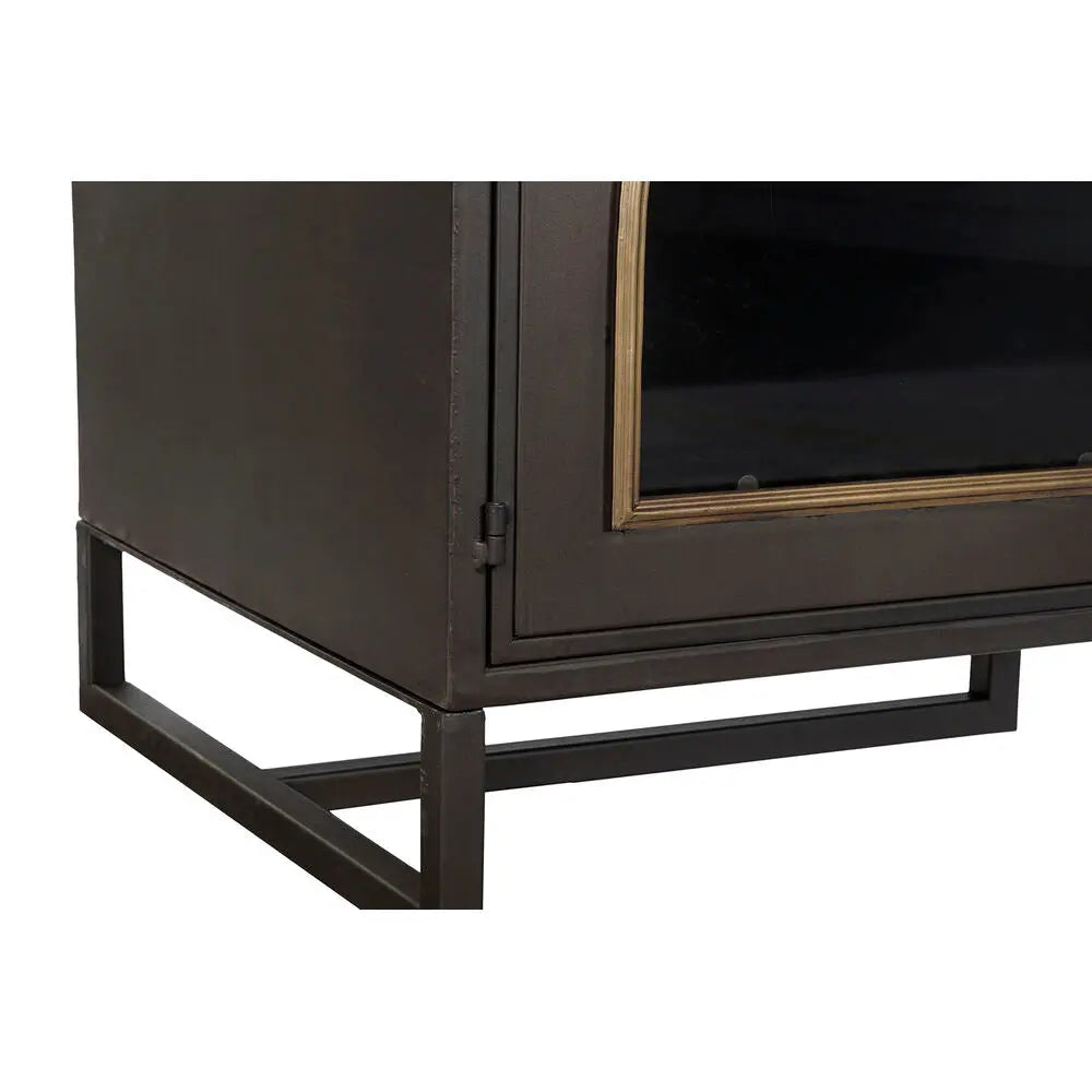 TV-Möbel DKD Home Decor Schwarz/Gold mit Glastüren (150 x 45 x 50 cm) Bigbuy