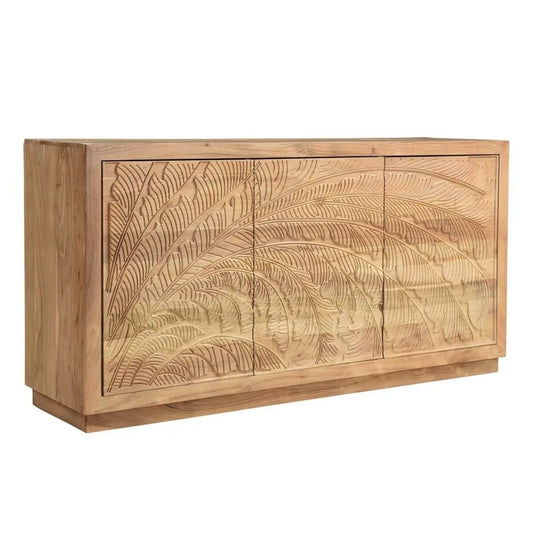 Tropisches Sideboard aus Akazienholz – Palmenrelief, 178 cm Bigbuy