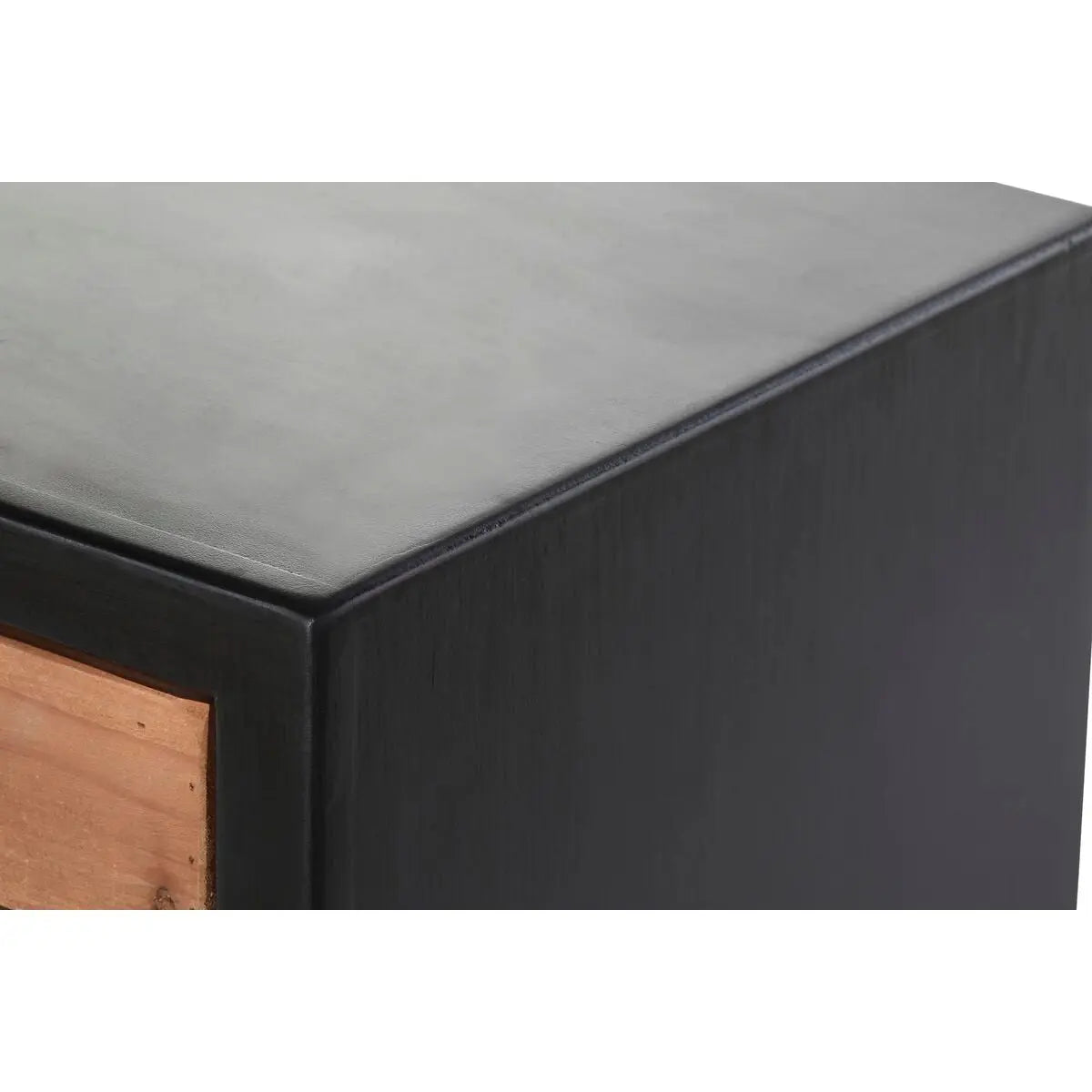 Vintage-Sideboard aus Tannenholz – Schwarz/Natur, 9 Schubladen Bigbuy